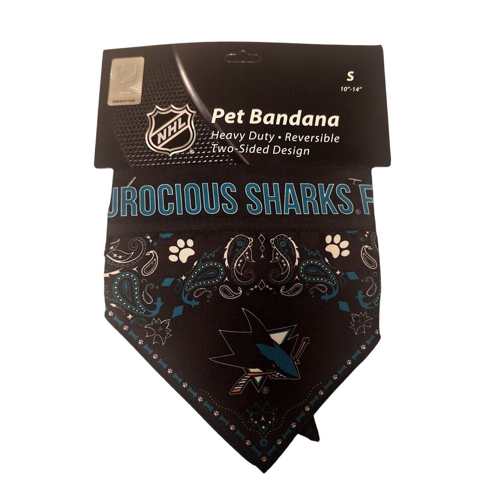 NHL San Jose Sharks Furocious Sharks Fan Pet Bandana (Small)